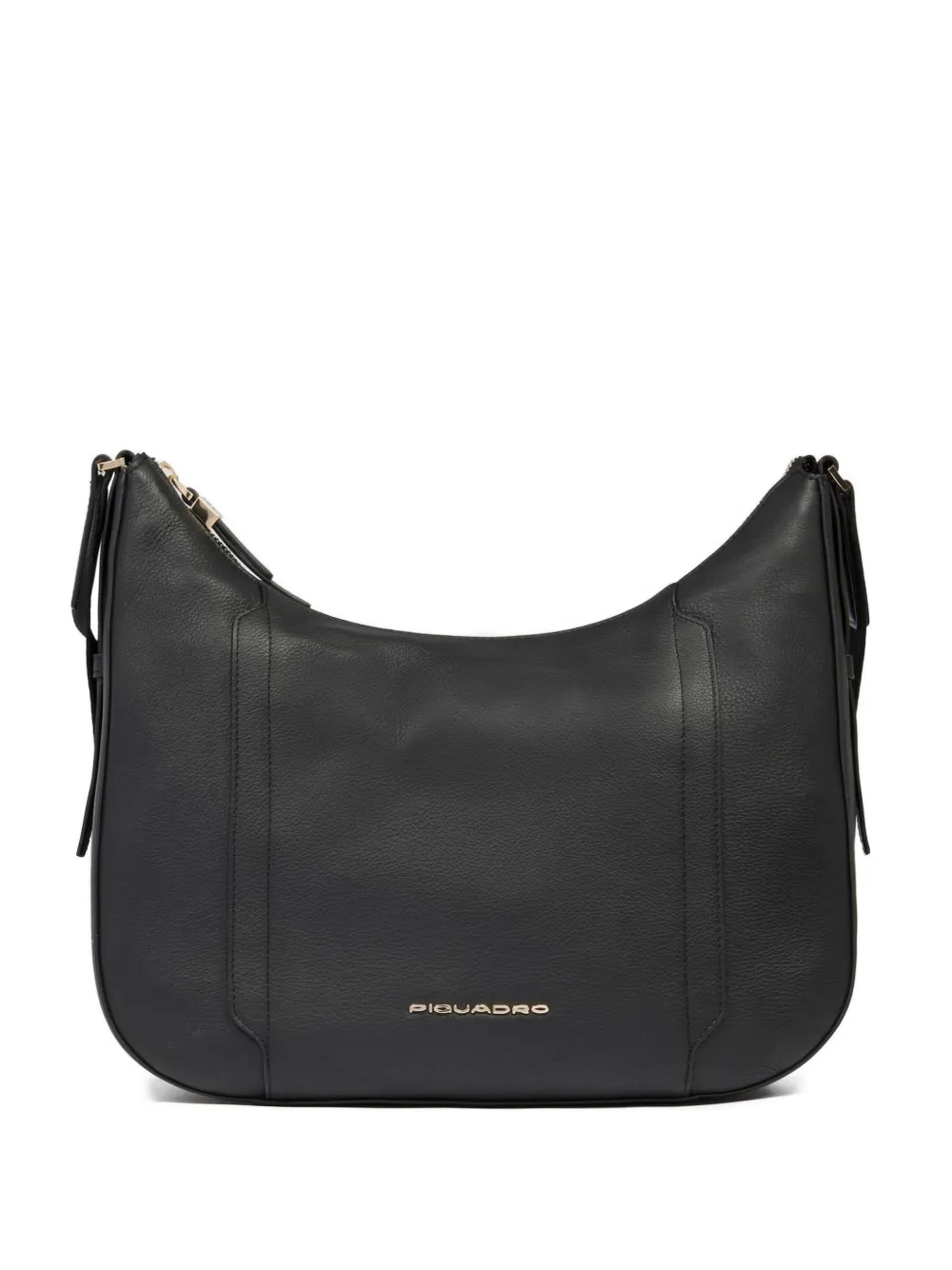 PIQUADRO Borsa a tracolla in pelle con logo - Nero