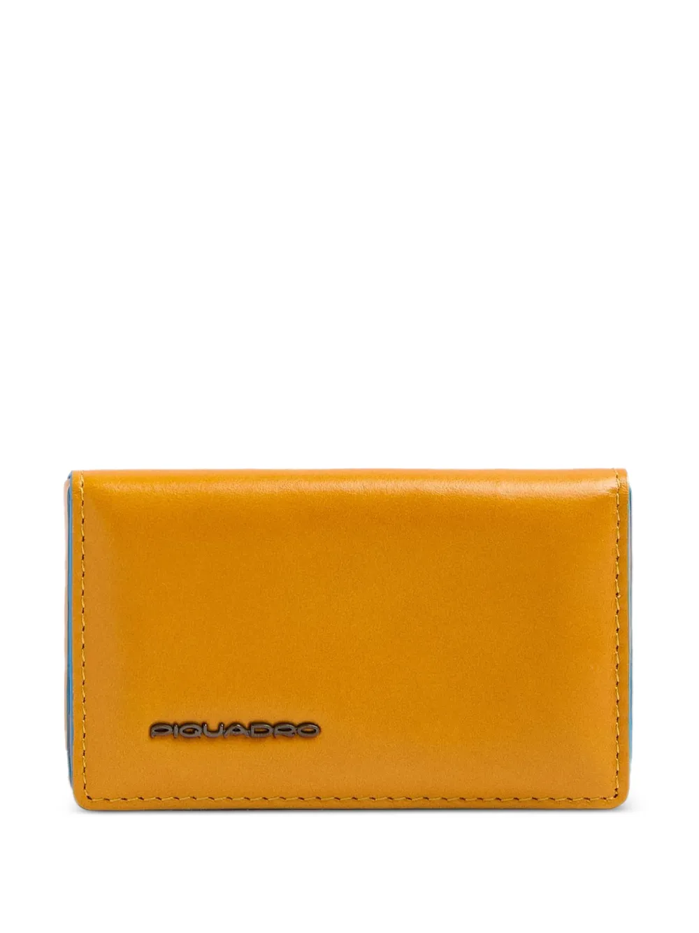 PIQUADRO Portacarte in pelle con placca logo - Giallo