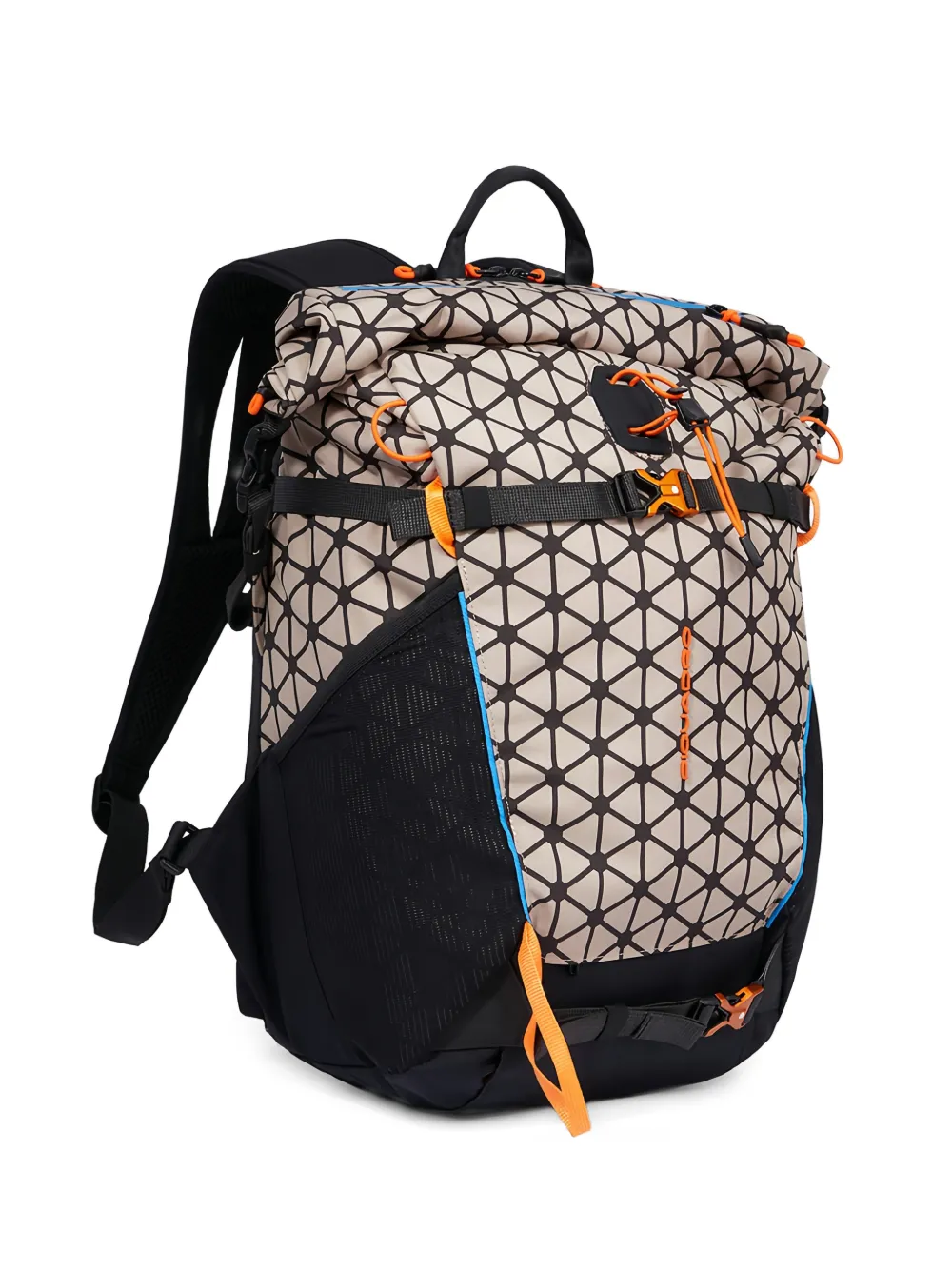 PIQUADRO Rugzak met geometrisch patroon en col Beige