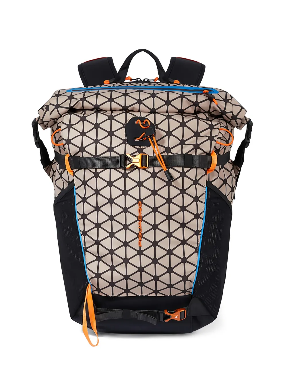 PIQUADRO geometric-pattern roll-top backpack - Toni neutri