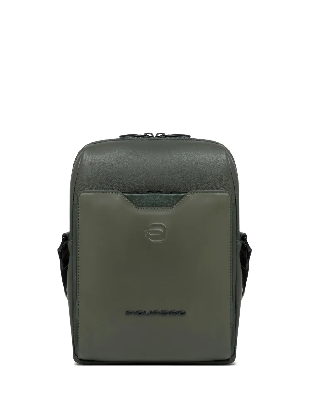 PIQUADRO grained-leather cross body bag - Verde