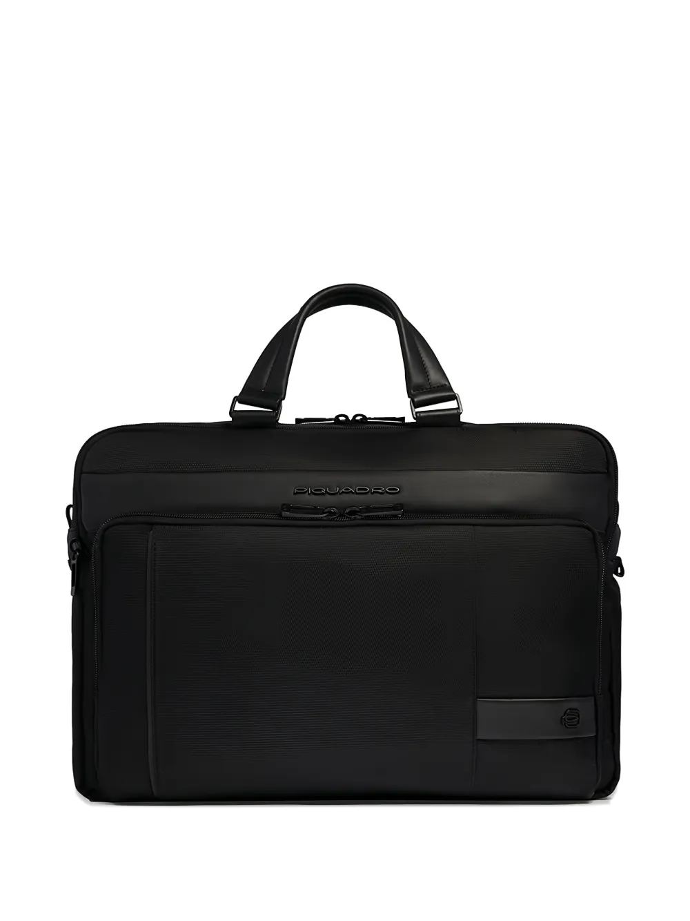 PIQUADRO leather-panelled laptop bag - Nero