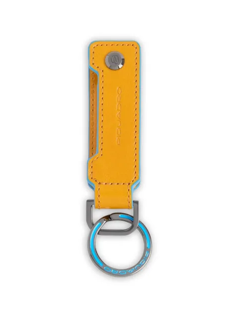 PIQUADRO logo-debossed leather keyring