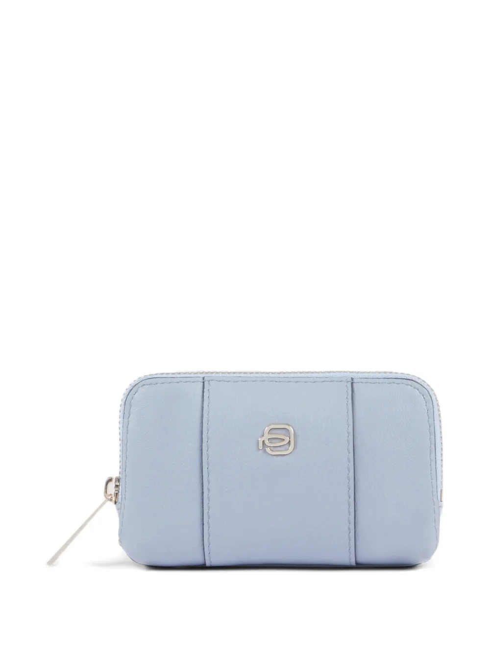 PIQUADRO logo-plaque leather key holder - Blu