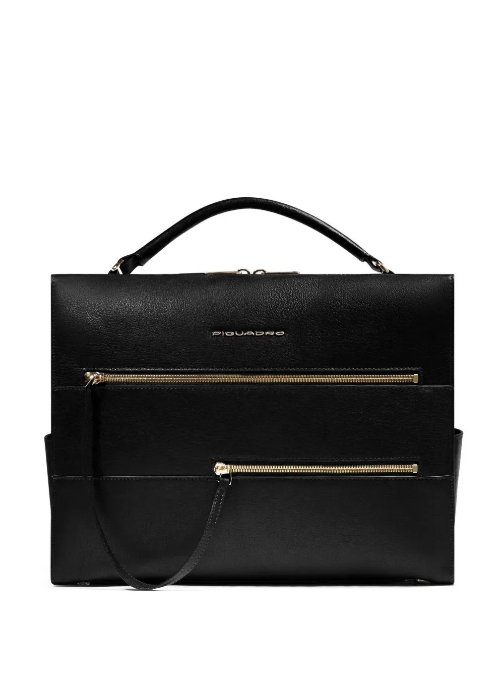 PIQUADRO leather laptop bag - Schwarz