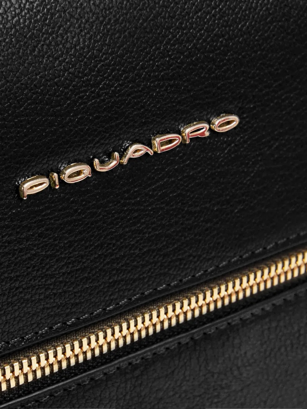 PIQUADRO Leren laptoptas Zwart