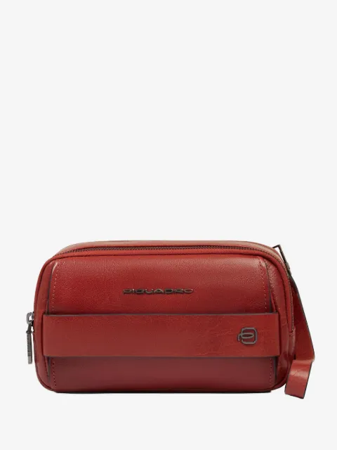 PIQUADRO logo-plaque leather clutch bag