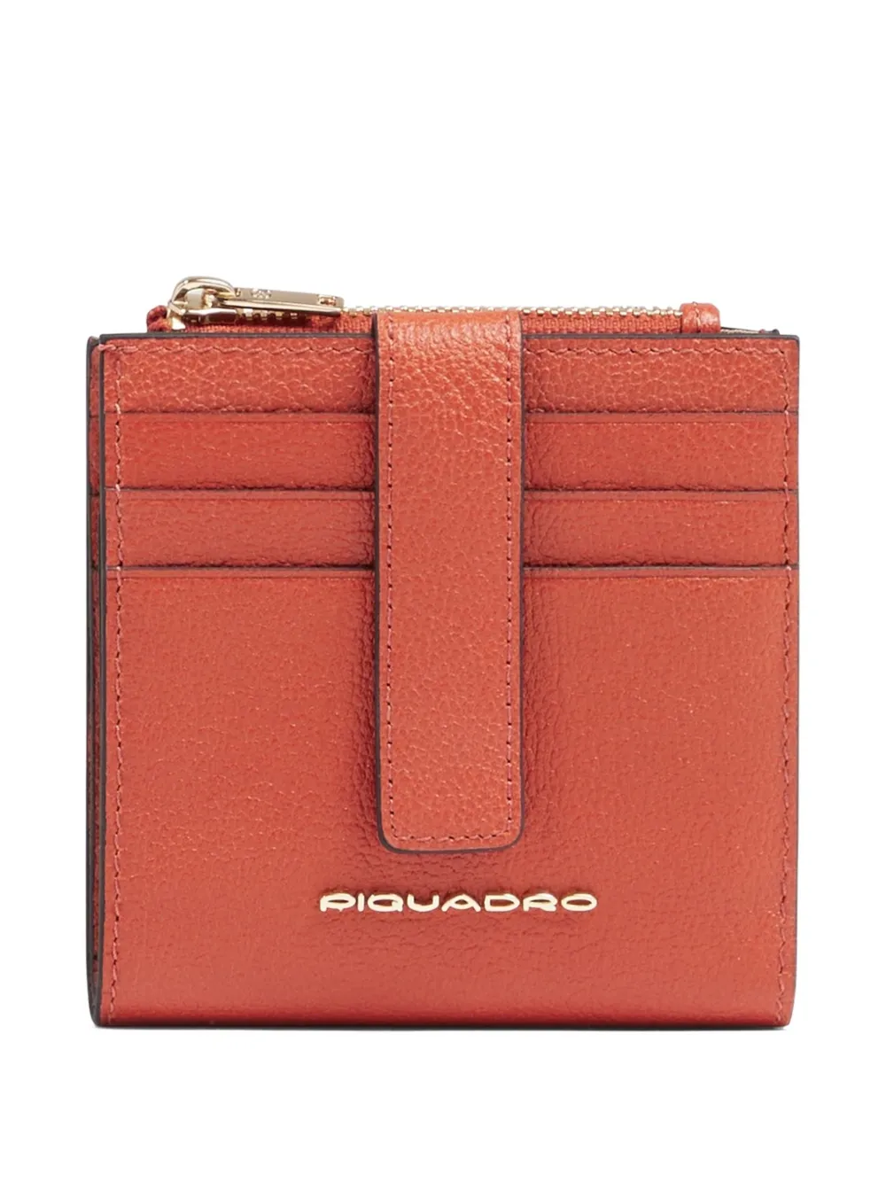 PIQUADRO zipped leather cardholder - Arancione