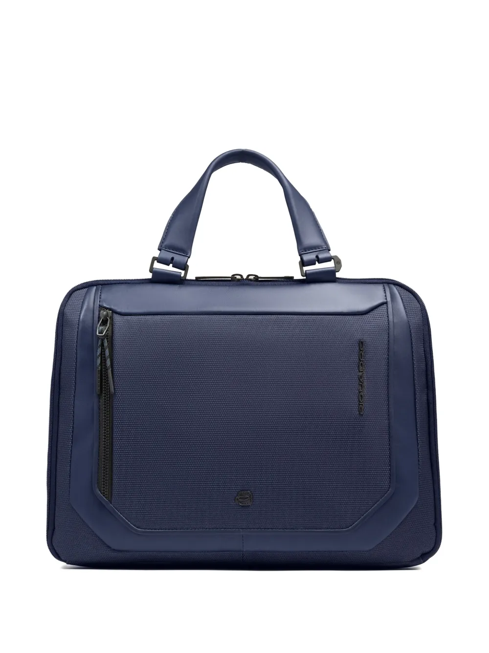 PIQUADRO expandable leather-trim laptop bag - Blu