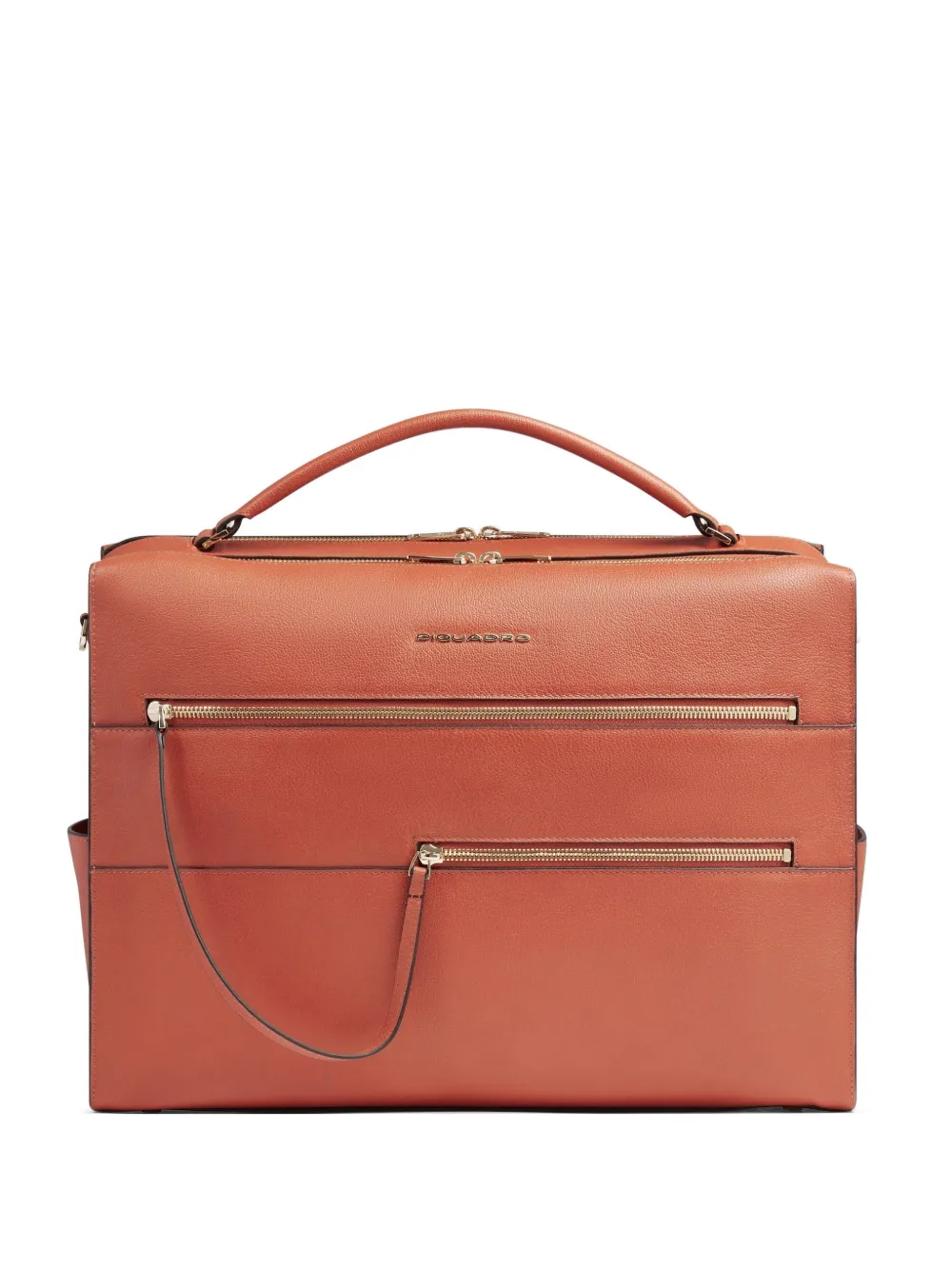 PIQUADRO Laptoptasche aus gekörntem Leder - Orange