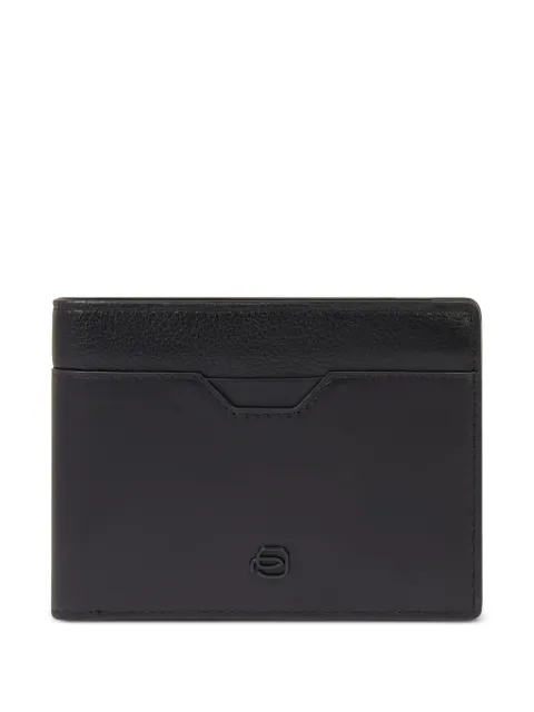 PIQUADRO cartera de piel con placa del logo
