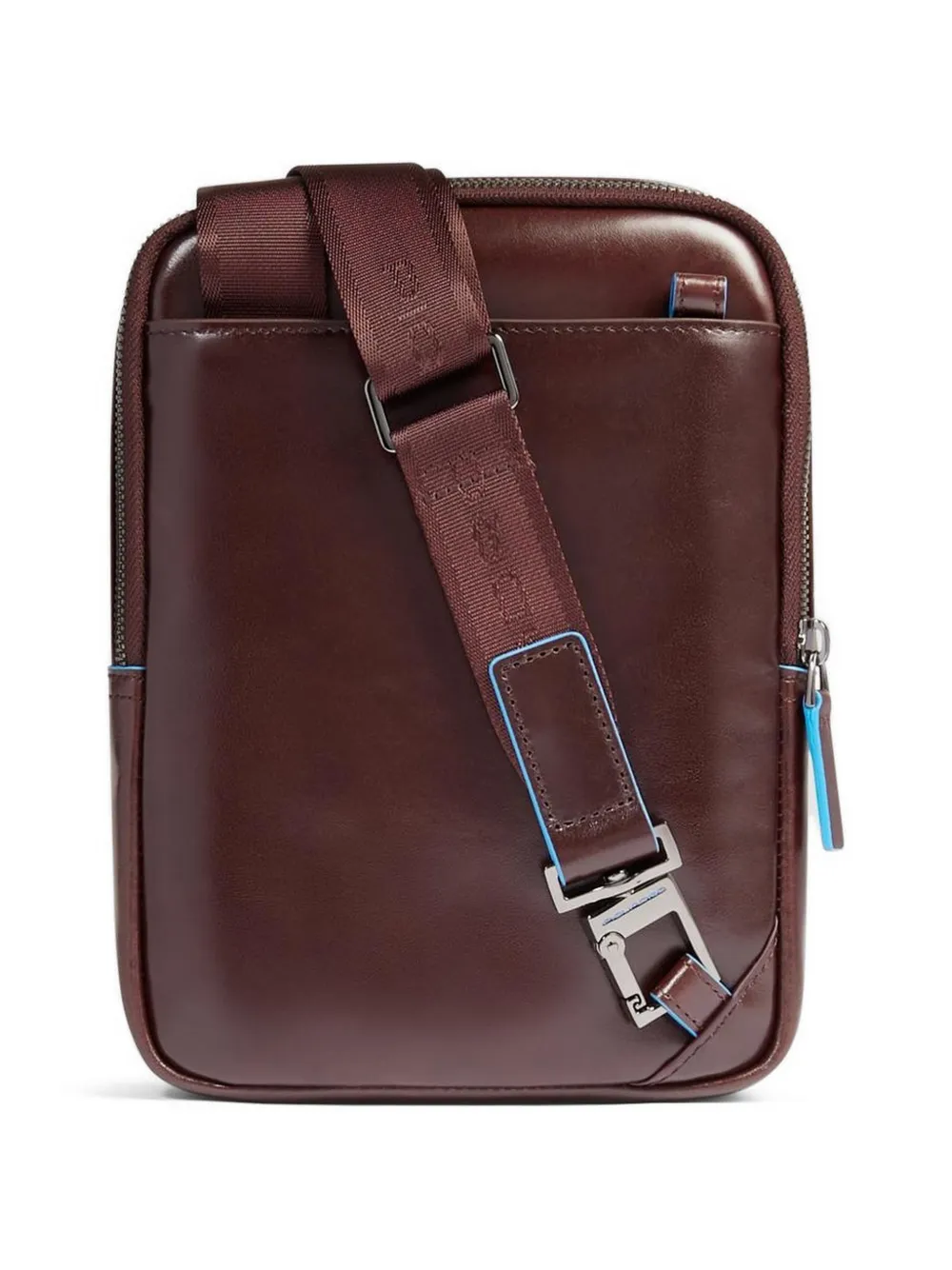 PIQUADRO iPad crossbodytas met logoplakkaat Bruin