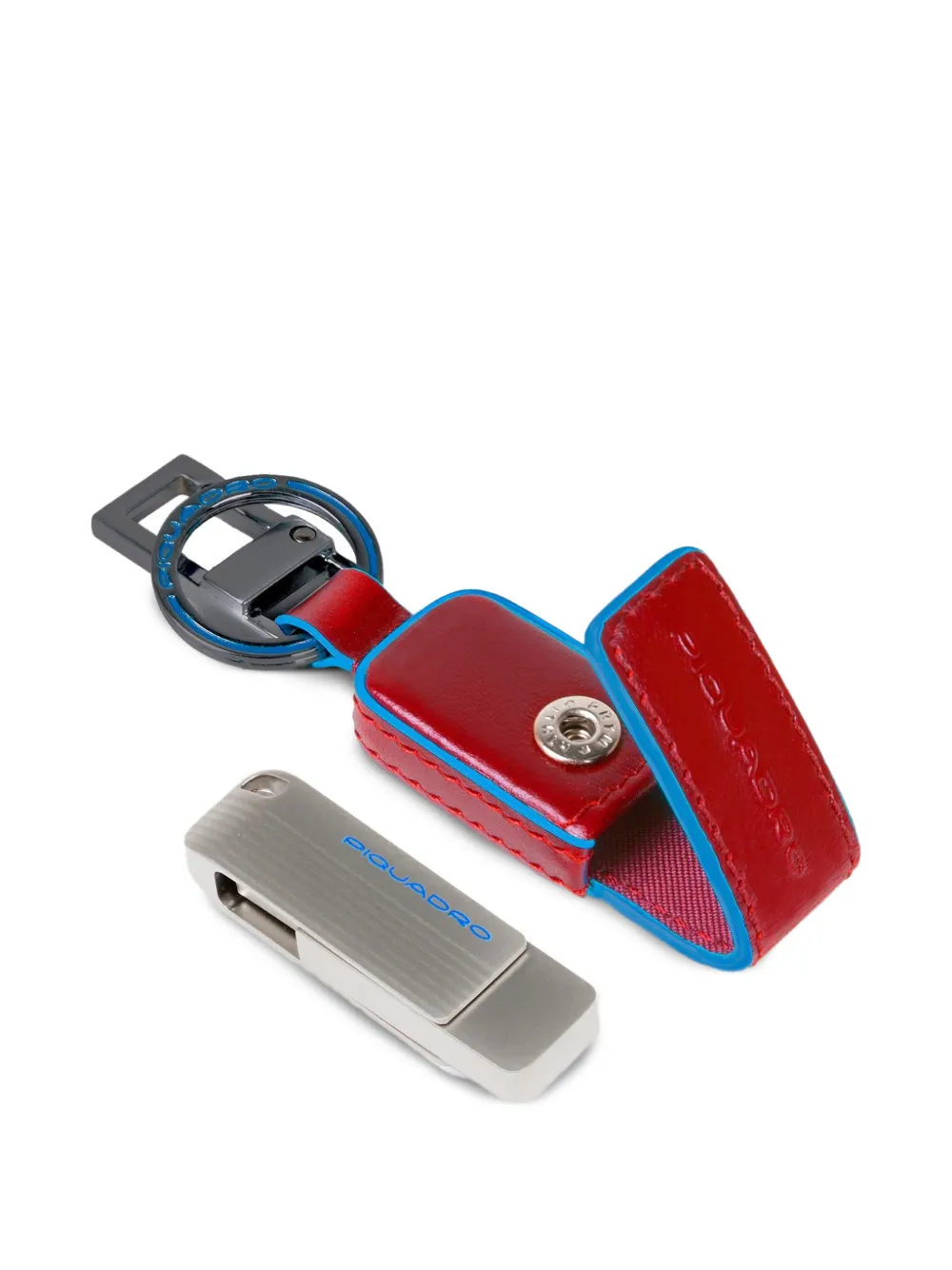PIQUADRO Leren USB sleutelhanger Rood