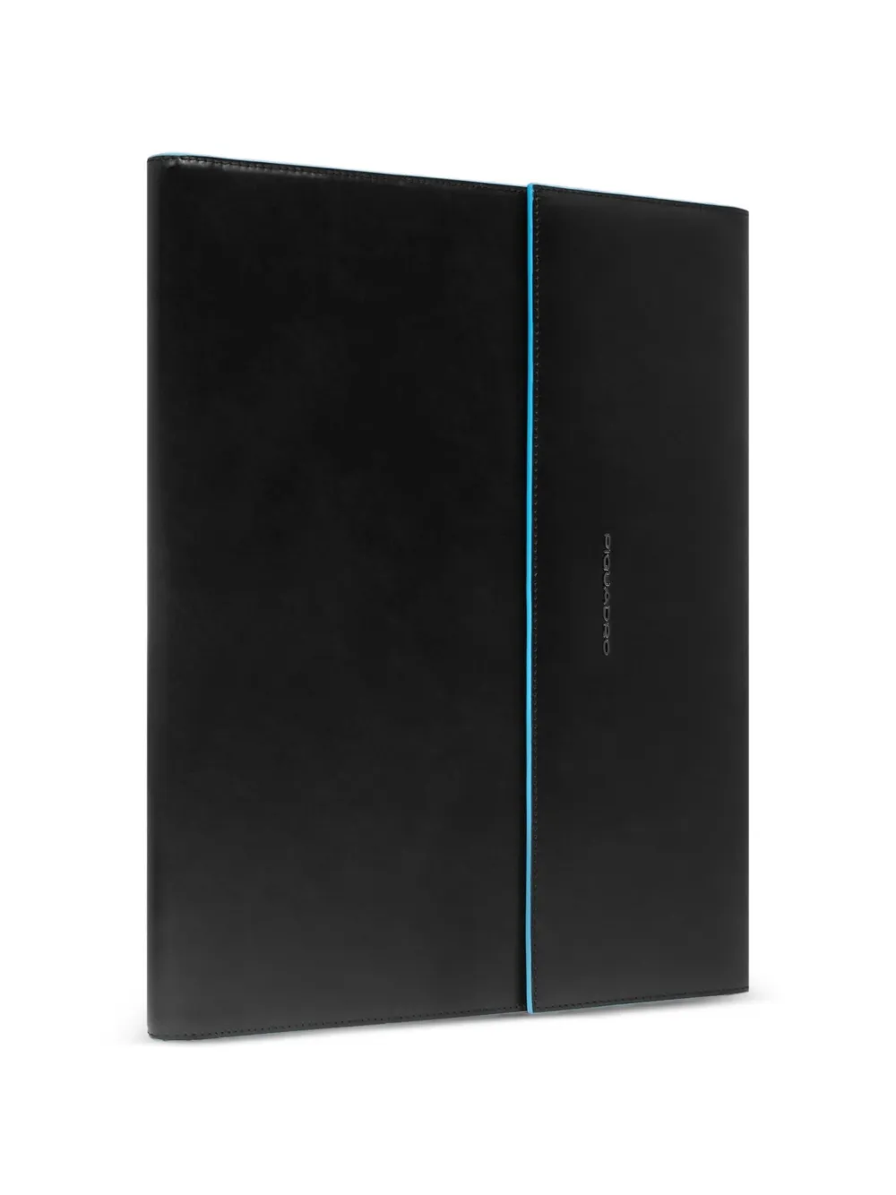 PIQUADRO Leren klembord met contrasterend stiksel Zwart