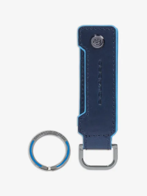PIQUADRO logo-debossed leather keyring