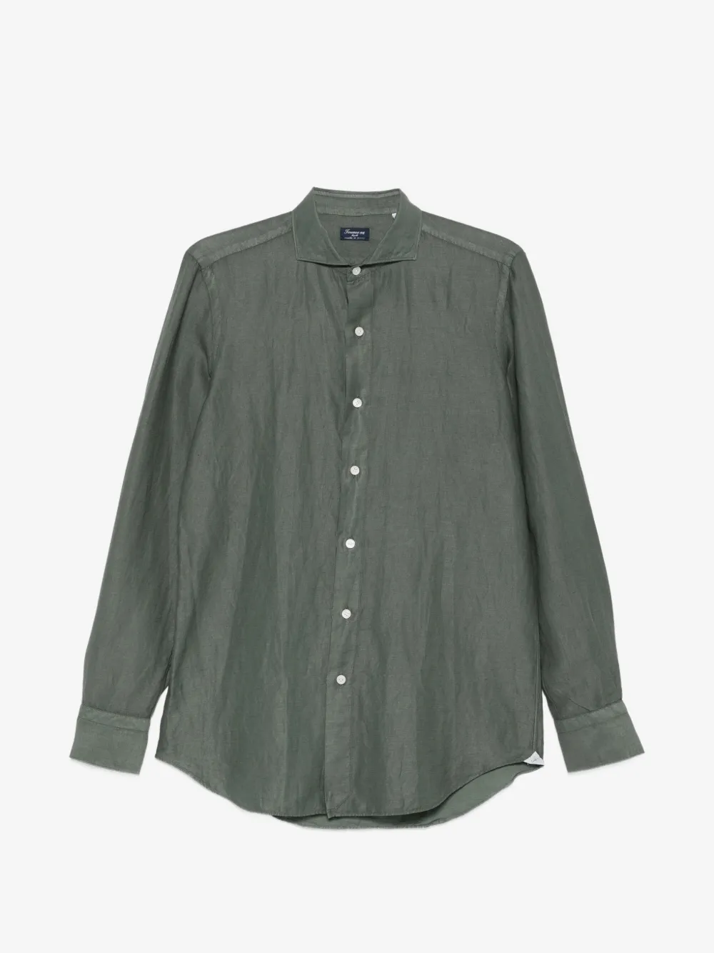 Finamore 1925 Napoli spread-collar long-sleeve shirt | Green | Image 1