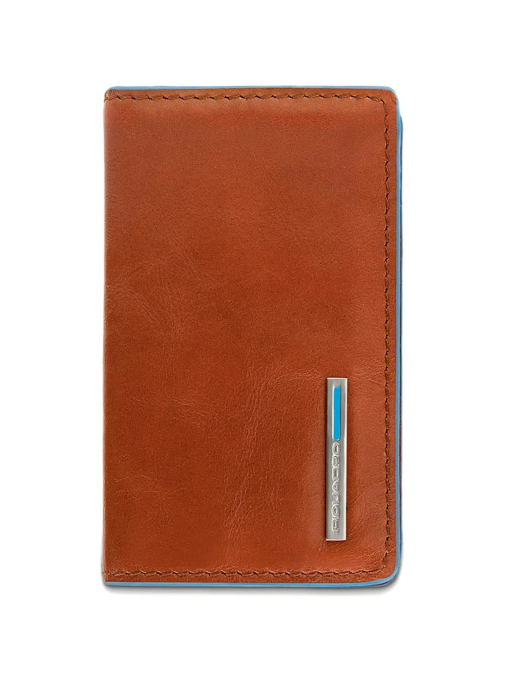 PIQUADRO logo-plaque leather business-card holder - Marrone