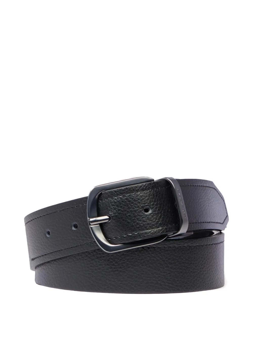 PIQUADRO grained leather belt - Nero