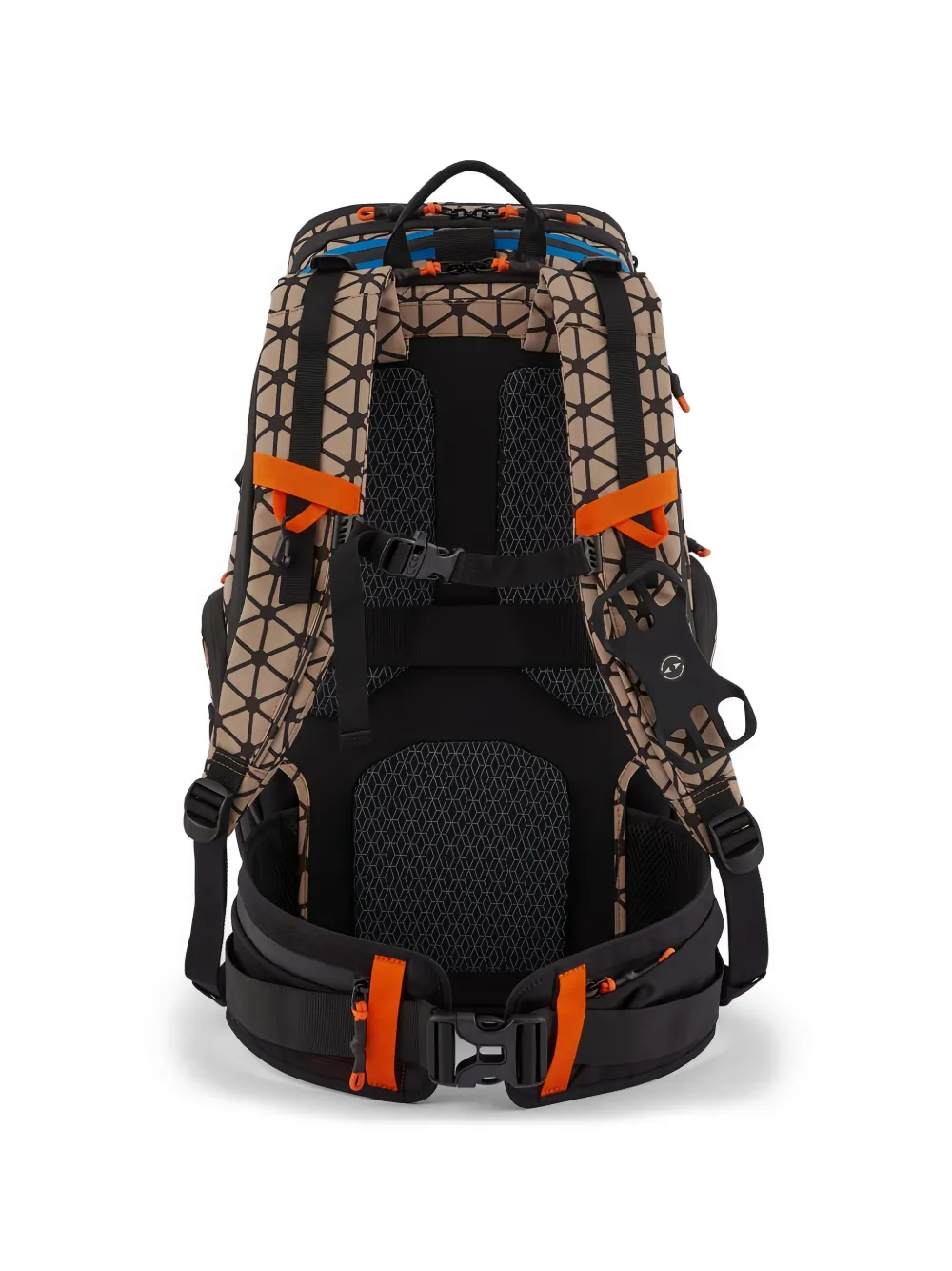 PIQUADRO Rugzak met zeshoekige print Beige