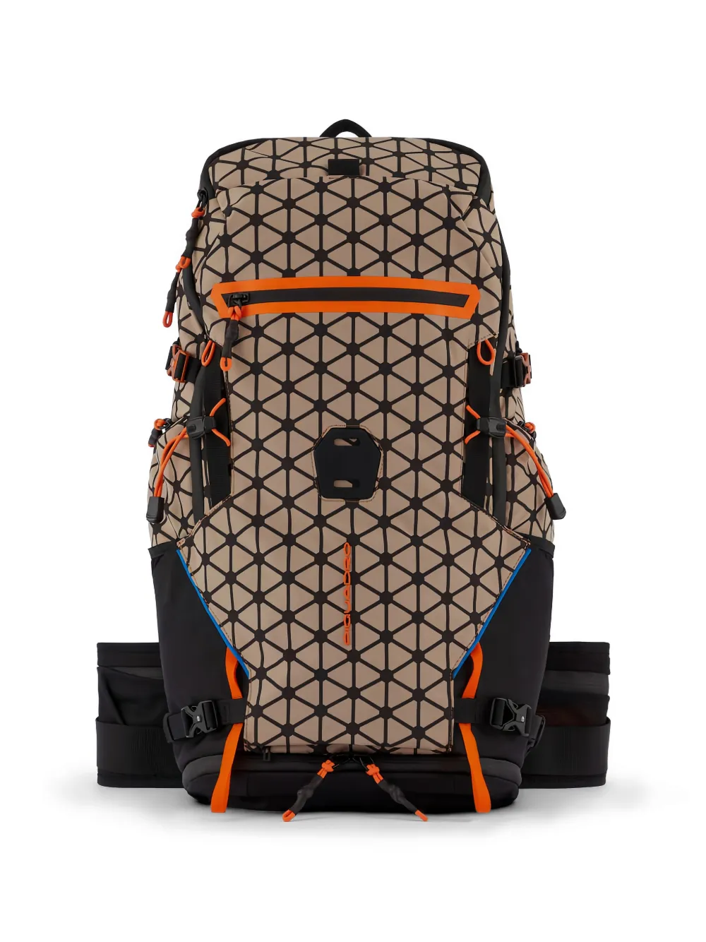 PIQUADRO Rugzak met zeshoekige print Beige