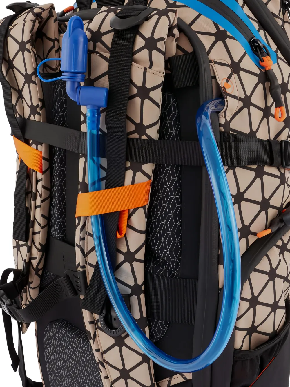 PIQUADRO Rugzak met zeshoekige print Beige