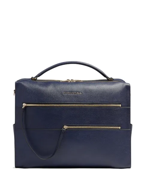 PIQUADRO 15,6" grained leather laptop bag