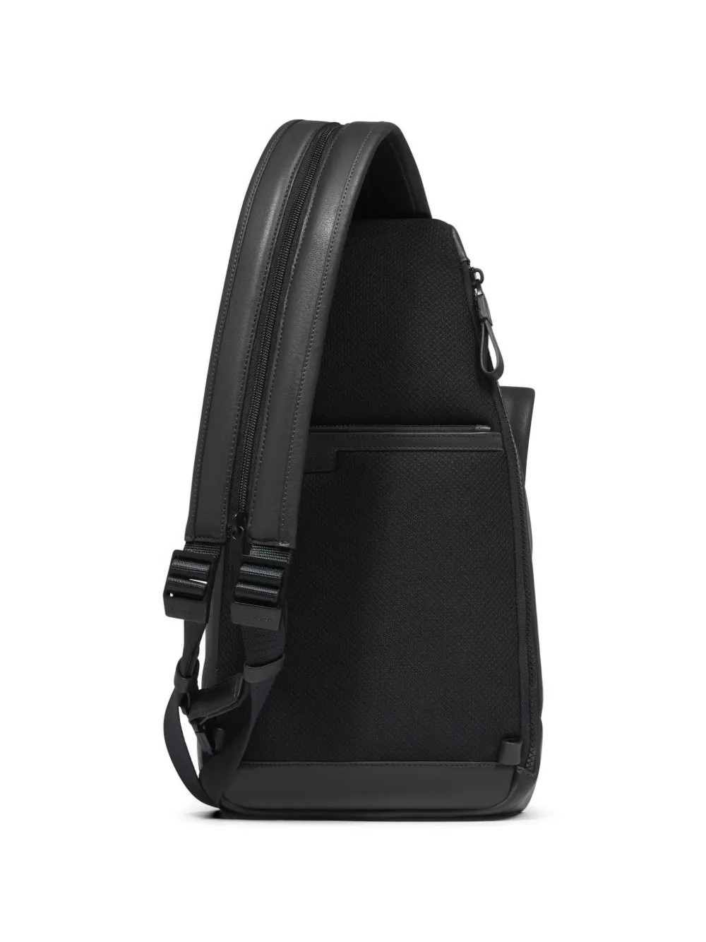 PIQUADRO Verstelbare leren sling tas Zwart