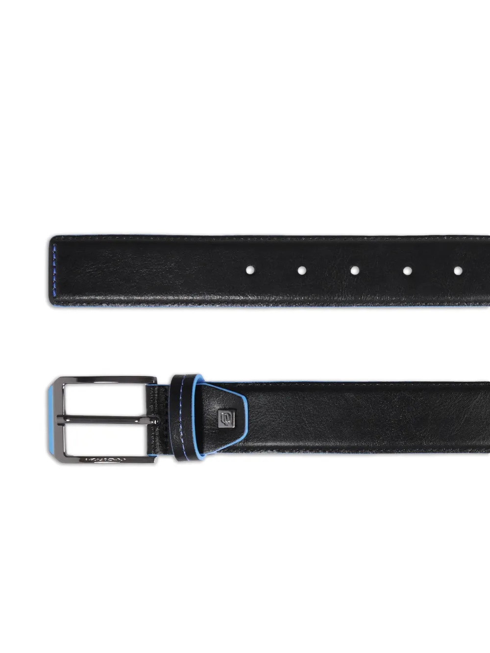 PIQUADRO Leren riem met drukknoop Zwart