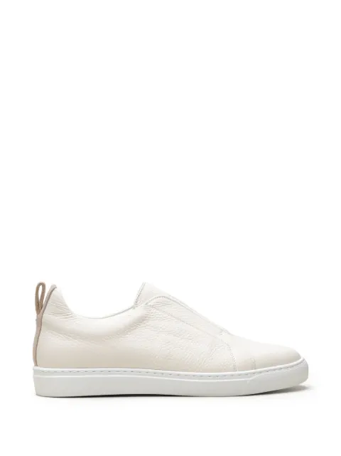 CHUCKIES pebbled-leather slip-on sneakers