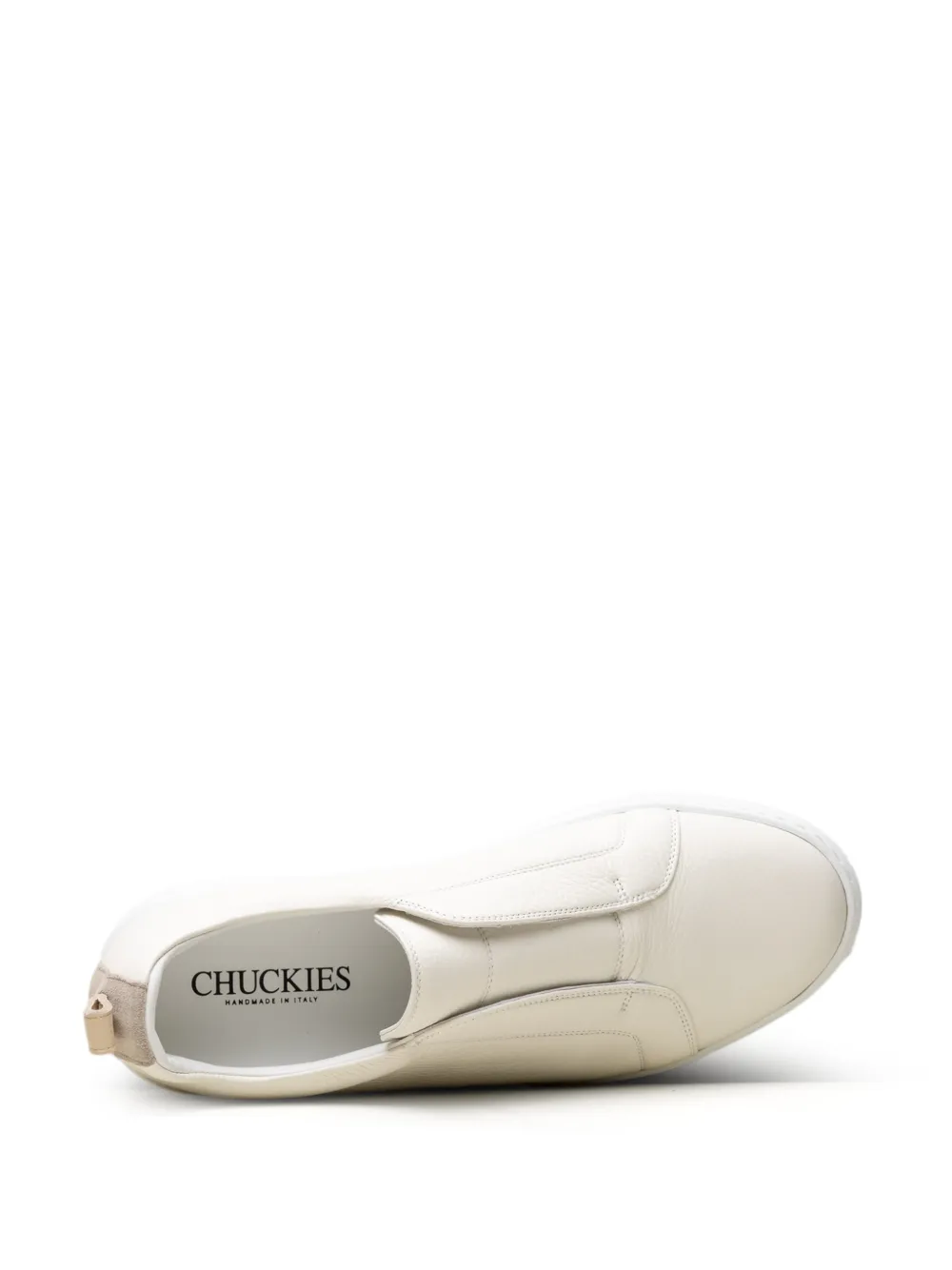CHUCKIES Slip-on leren loafers van bewerkt leer Beige