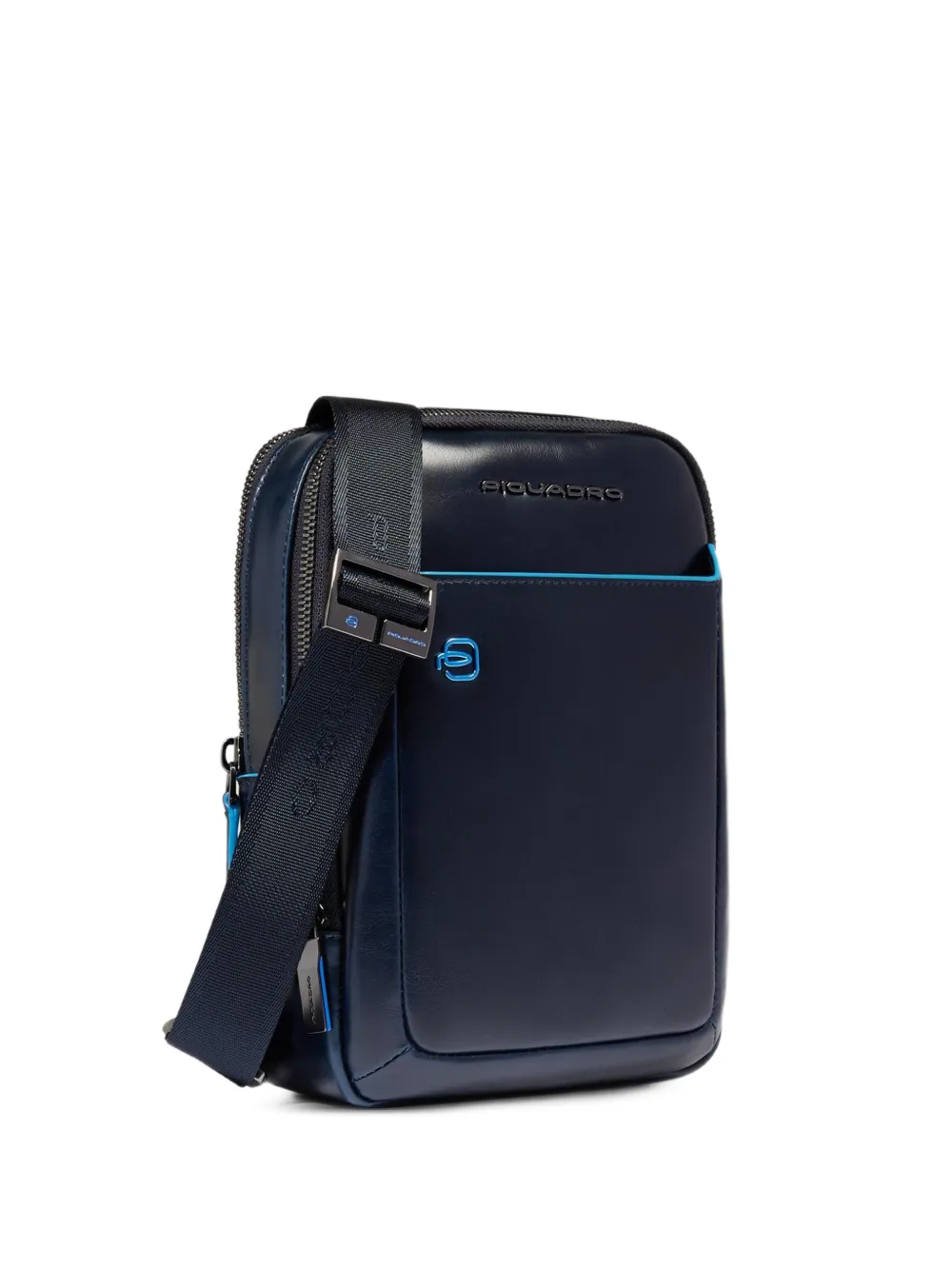 PIQUADRO Leren messengertas Blauw