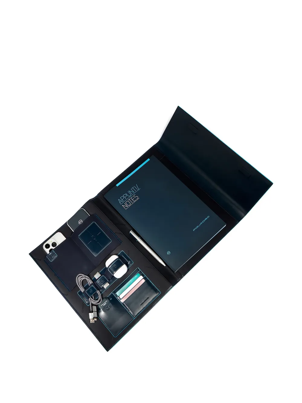 PIQUADRO Leren notitieboekjeshouder Blauw