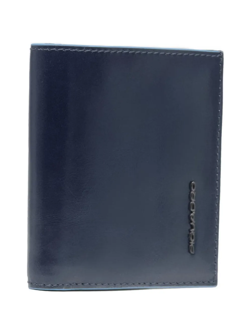 PIQUADRO logo-plaque leather card holder - Blu