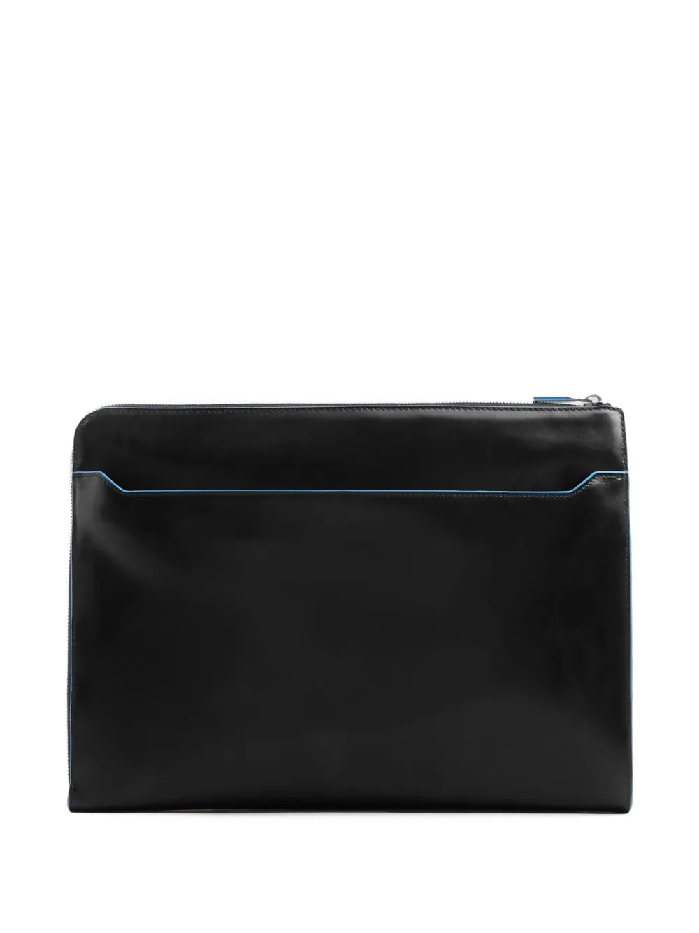 PIQUADRO Leren clutch met handgreep Zwart