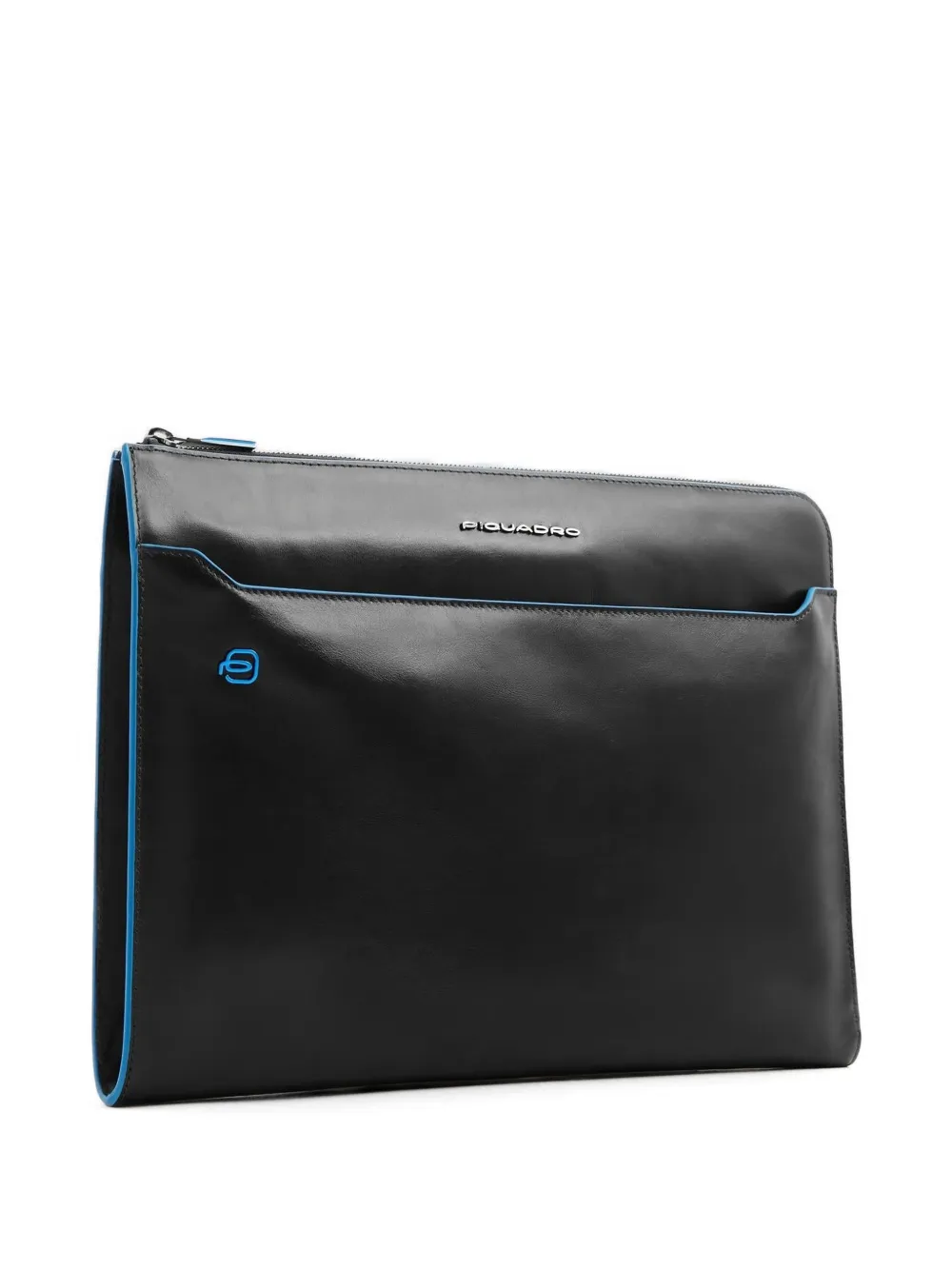 PIQUADRO Leren clutch met handgreep Zwart