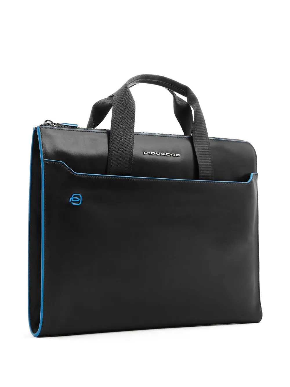 PIQUADRO Leren clutch met handgreep Zwart