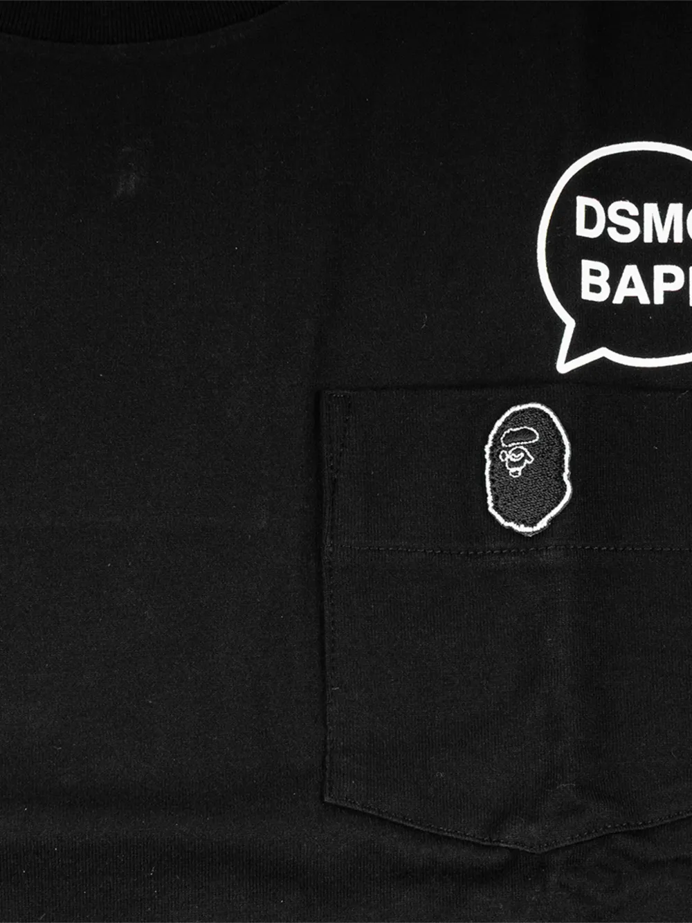 A BATHING APE Ginza T-shirt met logodetail Zwart