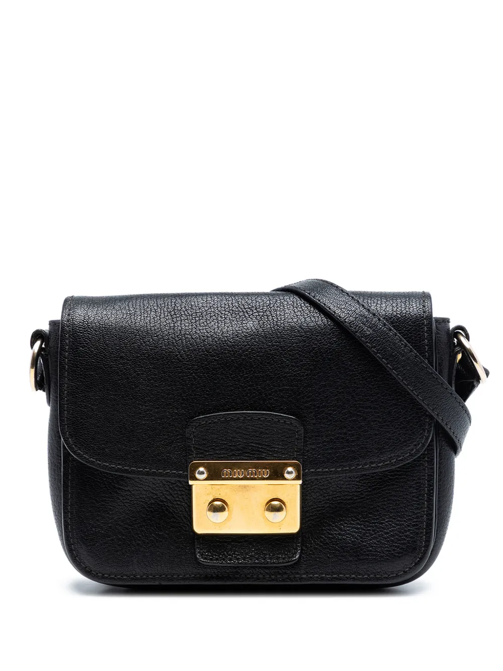 Miu Miu Pre-Owned 2010-2025 Goatskin Madras crossbody bag - Nero