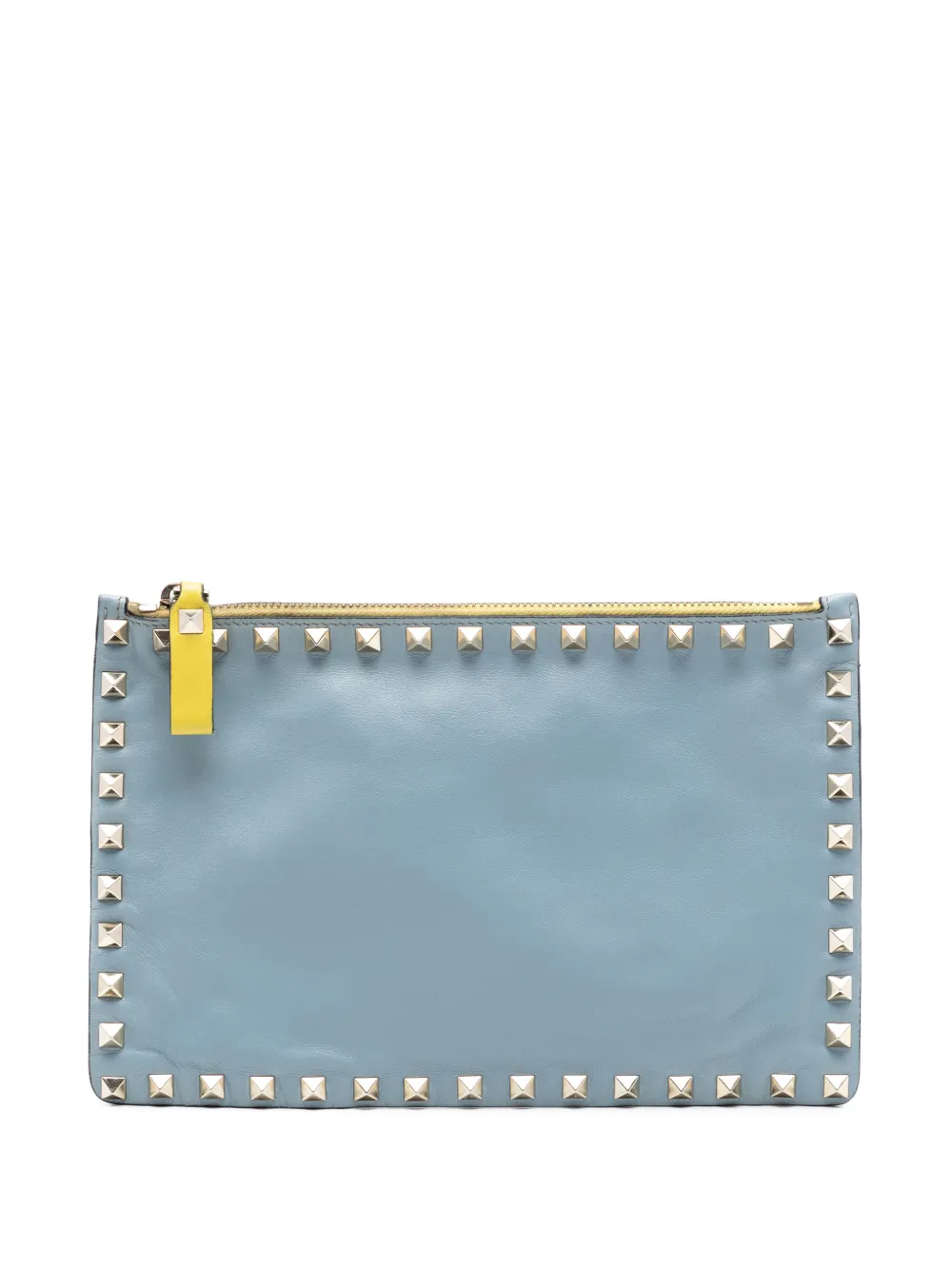 Valentino Garavani Pre-Owned 2000-2017 Bicolor Leather Rockstud clutch bag - Blu