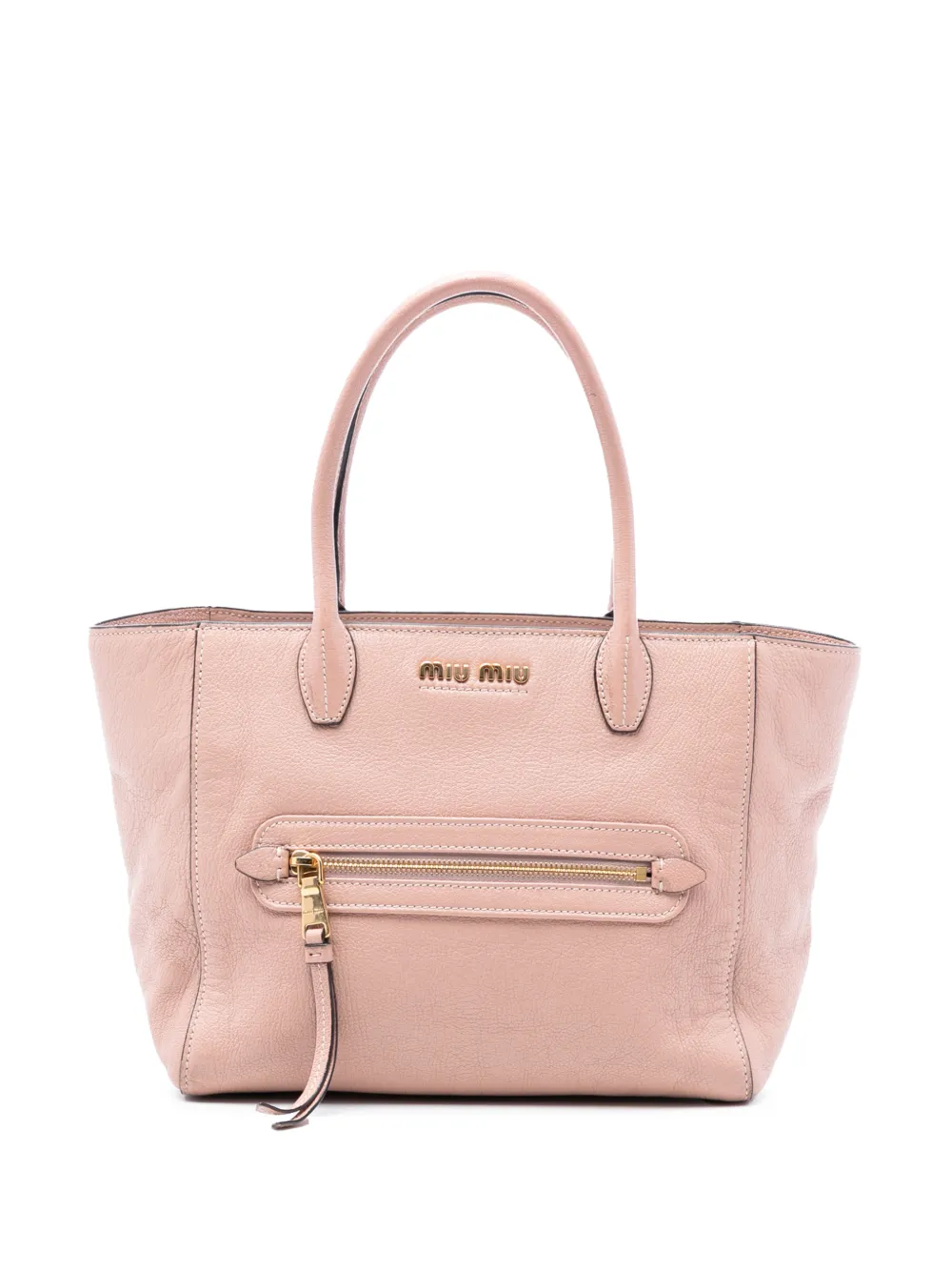 Miu Miu Pre-Owned 2012-2014 Goatskin Madras Front Pocket satchel - Rosa