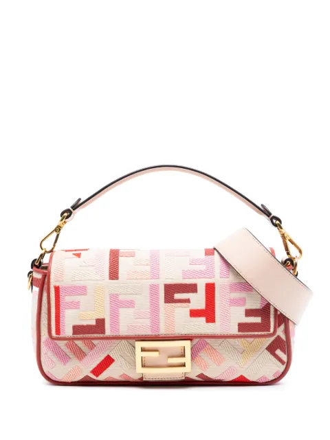 Fendi Pre-Owned 2010-2025 Zucca Embroidered Canvas Baguette satchel