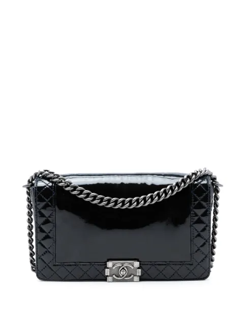 CHANEL Pre-Owned 2013-2014 Medium Patent Boy Reverso Flap crossbody bag