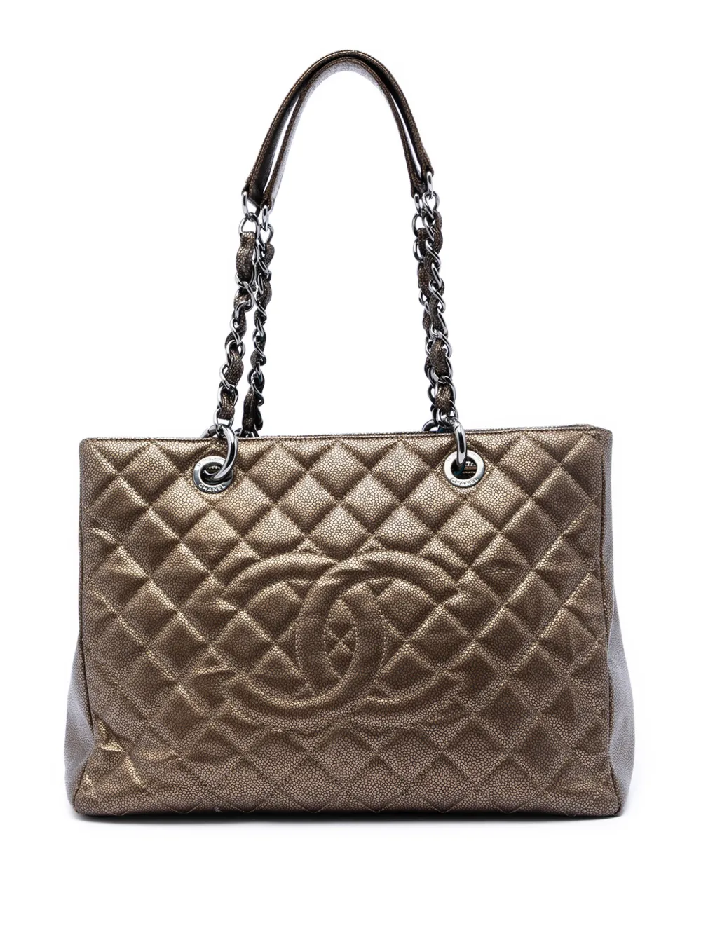 CHANEL Pre-Owned 2011 Metallic Caviar Grand Shopping tote bag - Brown