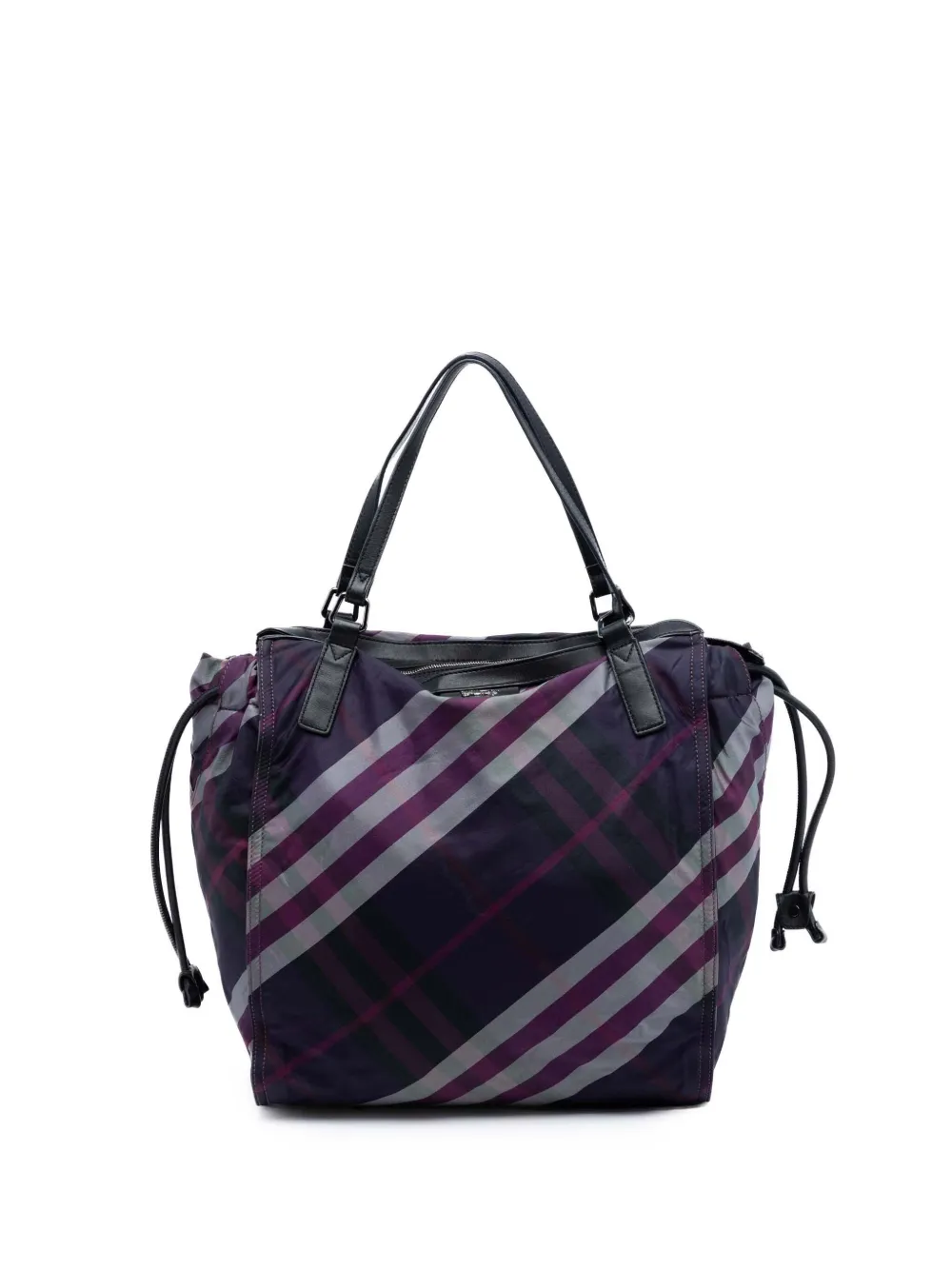 Burberry Pre-Owned 2000-2017 Supernova Check Nylon Buckleigh tote bag - Purple