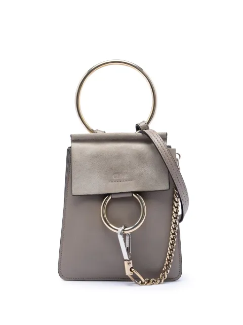 Chloé Pre-Owned 2018 Mini Calfskin and Suede Faye Bracelet Bag satchel