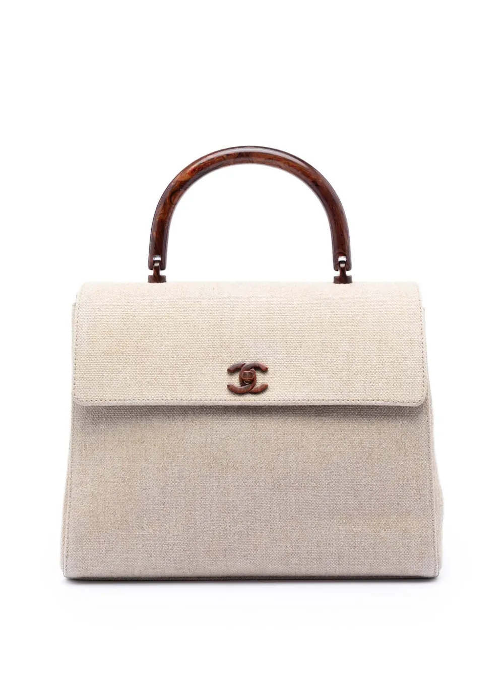 CHANEL Pre-Owned 2000-2002 Medium Canvas Kelly Top Handle Bag handbag - Marrone