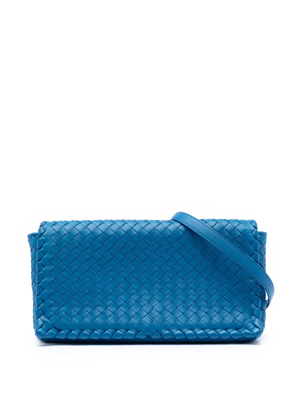 Bottega Veneta Pre-Owned 2012-2026 Nappa Intrecciato Flap crossbody bag - Blu