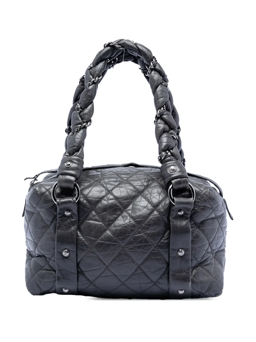 CHANEL Pre-Owned 2005-2006 Small Distressed Lambskin Lady Braid Tote handbag - Nero