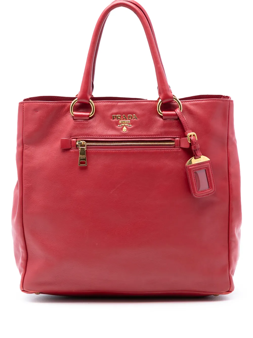 Prada Pre-Owned 2013-2025 Vitello Daino Open Convertible Tote satchel - Rosso