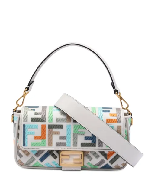 Fendi Pre-Owned 2010-2025 Zucca Embroidered Canvas Baguette satchel